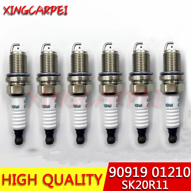 6pcs 90919-01210 SK20R11 Iridium Spark Plug Per Toyota Camry Scion RAV4 Tundra Lexus 4.7L/V8 9091901210