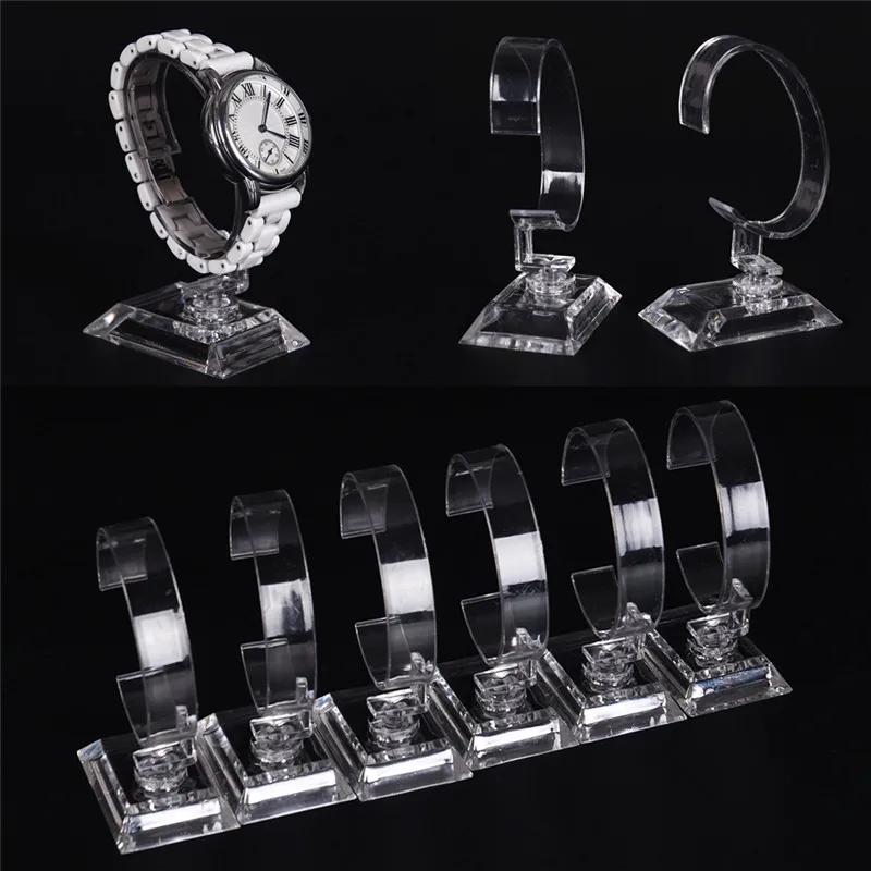 New 2pc/lot Acrylic Clear Watch Bracelet Bangle Display Holder Stand Rack Retail Shop Showcase Brazaletes Jewelry Rack Wholesale