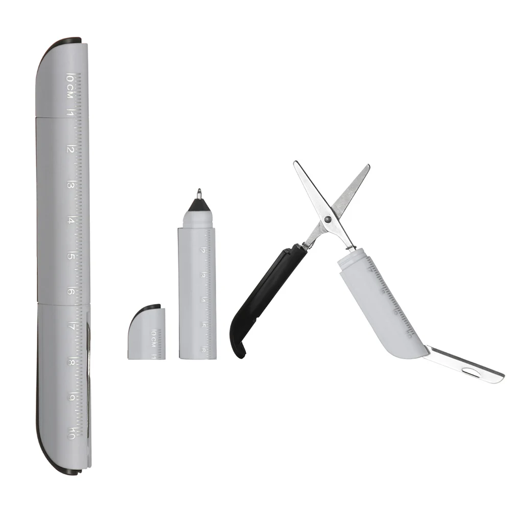 متعددة الوظائف الإبداعية قلم حبر جاف للطي مقص سكين حاكم حلوى لون أقلام للكتابة المحمولة مكتب مدرسة القرطاسية