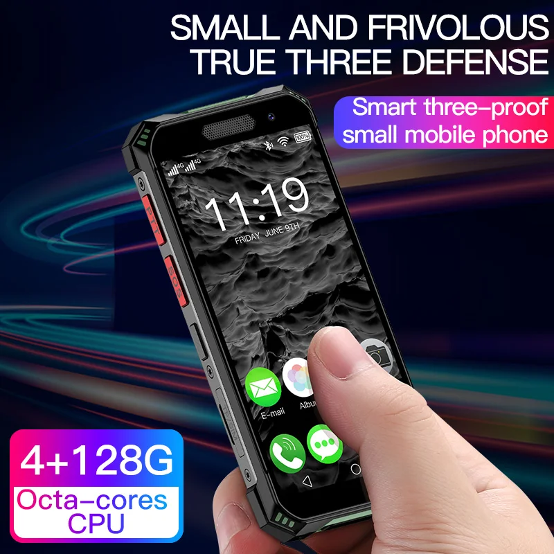 New SOYES S10Max Pocket Smartphone Dual SIM Quad Core Outdoor Durable Smartphone Face ID Fingerprint Unlock Waterproof, Dropproo