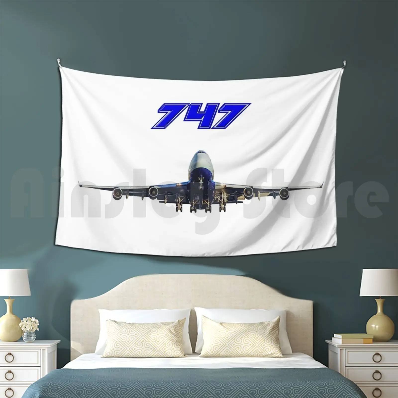 747 Jumbo Jet Tapestry Living Room Bedroom 747 Boeing Jet Plane Jumbo Jet Jumbo Pilot To Fly Aviation To Travel