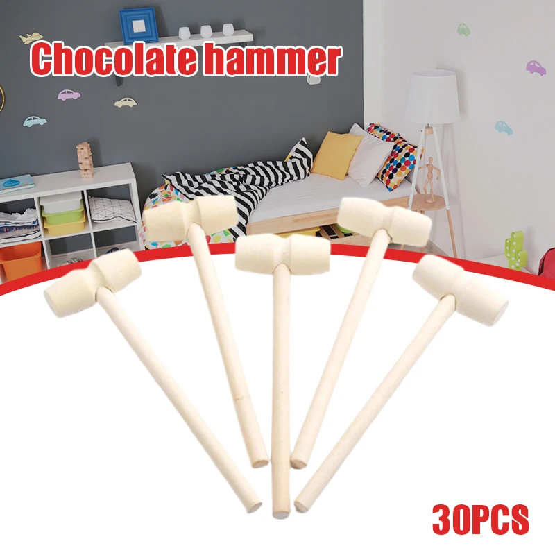 

30 Pcs Wooden Hammers for Chocolate Mini Breakable Heart Hammer martelete 망치 Wood Mallet for Chocolate Smooth Finished marteaua