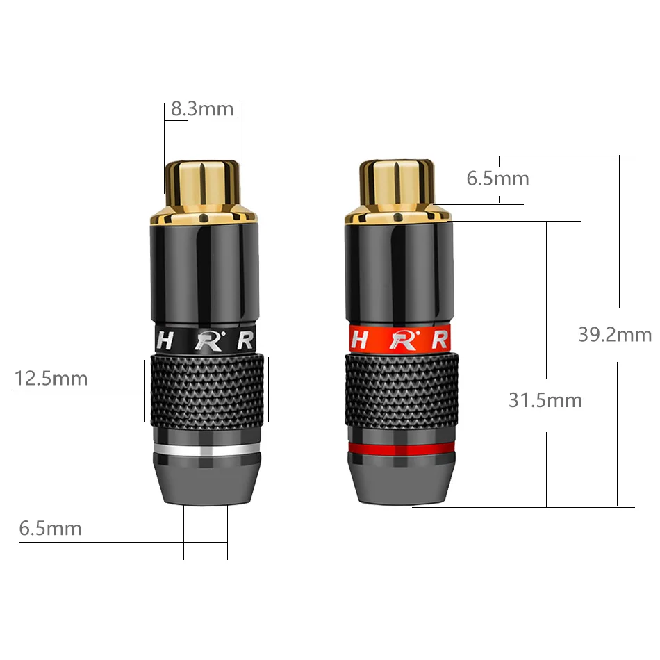 1pair/2pcs High Quality RCA Connector RCA Plug Jack Socket Audio Adapter Black&Red in 1 Pair Speaker Plug Gold Plated