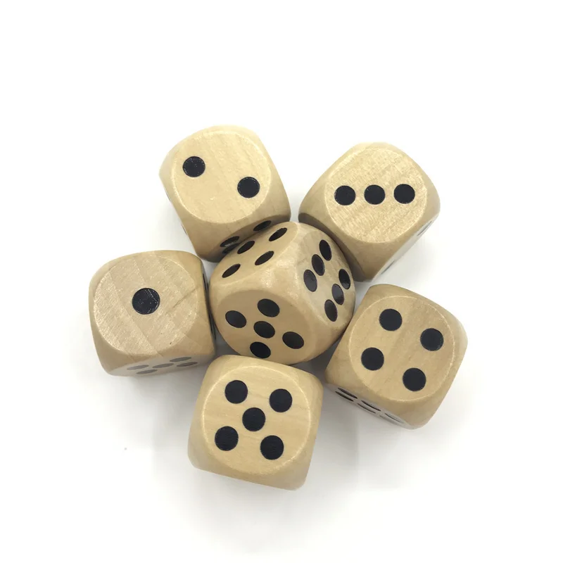 Dados para bebedouro de alta qualidade 25mm, quebra-cabeça de madeira sólida, conjunto de dados interessante para ensino de crianças, jogo de tabuleiro