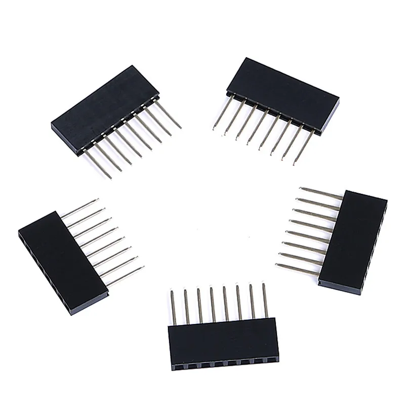 80Pcs Female Tall Stackable Header Connector Socket 11mm For Arduino Shield 4-Color Black/Red/Blue/Yellow