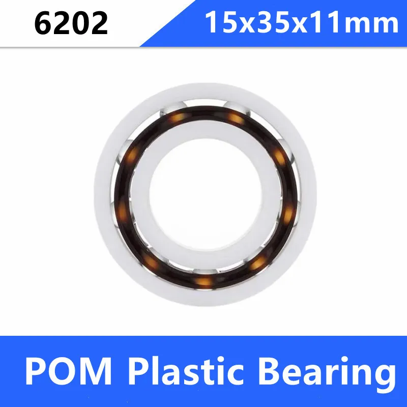 

20/50pcs 6202 POM Plastic Bearing 15x35x11 mm Deep Groove Ball Bearings With Nylon Cage Glass Balls 15*35*11mm