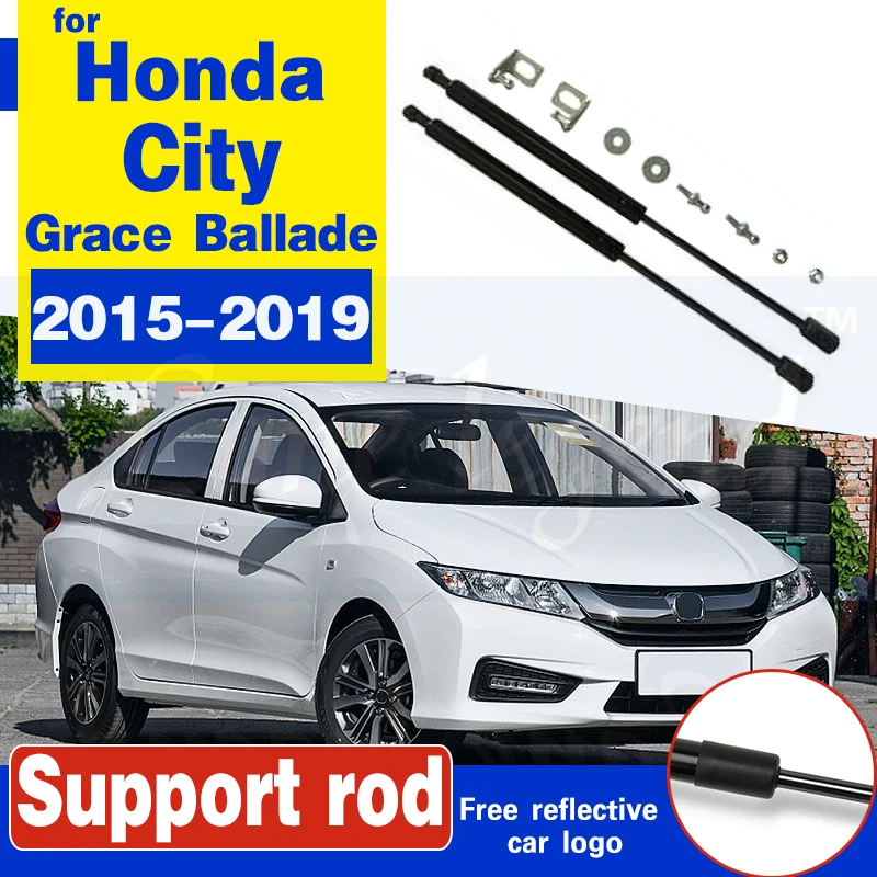 

Car Bonnet Cover Lift Support Spring Bracket Hydraulic Rod Struts No Drilling/Welding for Honda City Grace Ballade 2015-2019 5th