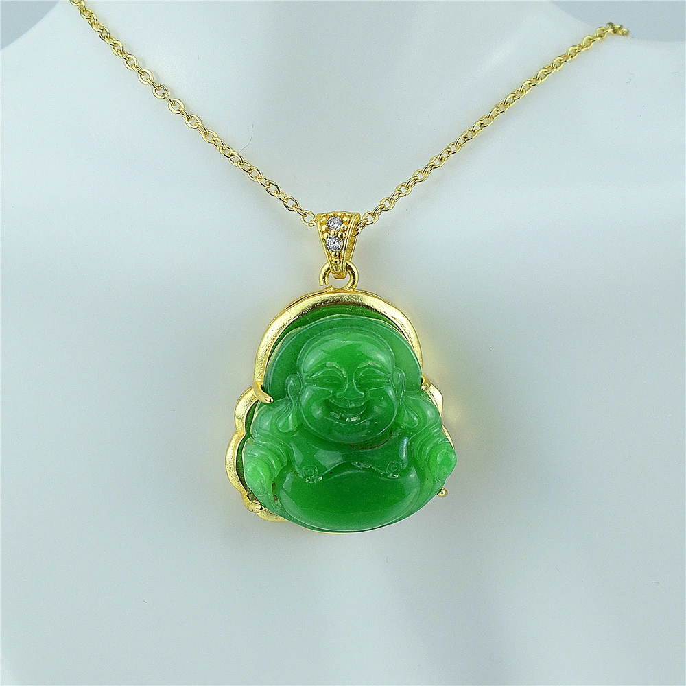 2021 new large Hetian jade religious Buddha Pendant clavicle NECKLACE PEACE jewelry women\'s Gift Men\'s exquisite jewelry