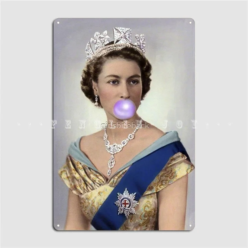 Queen Elizabeth Ii Gum Metal Plaque Poster Club Home Garage Club Custom Painting Décor Tin Sign Posters