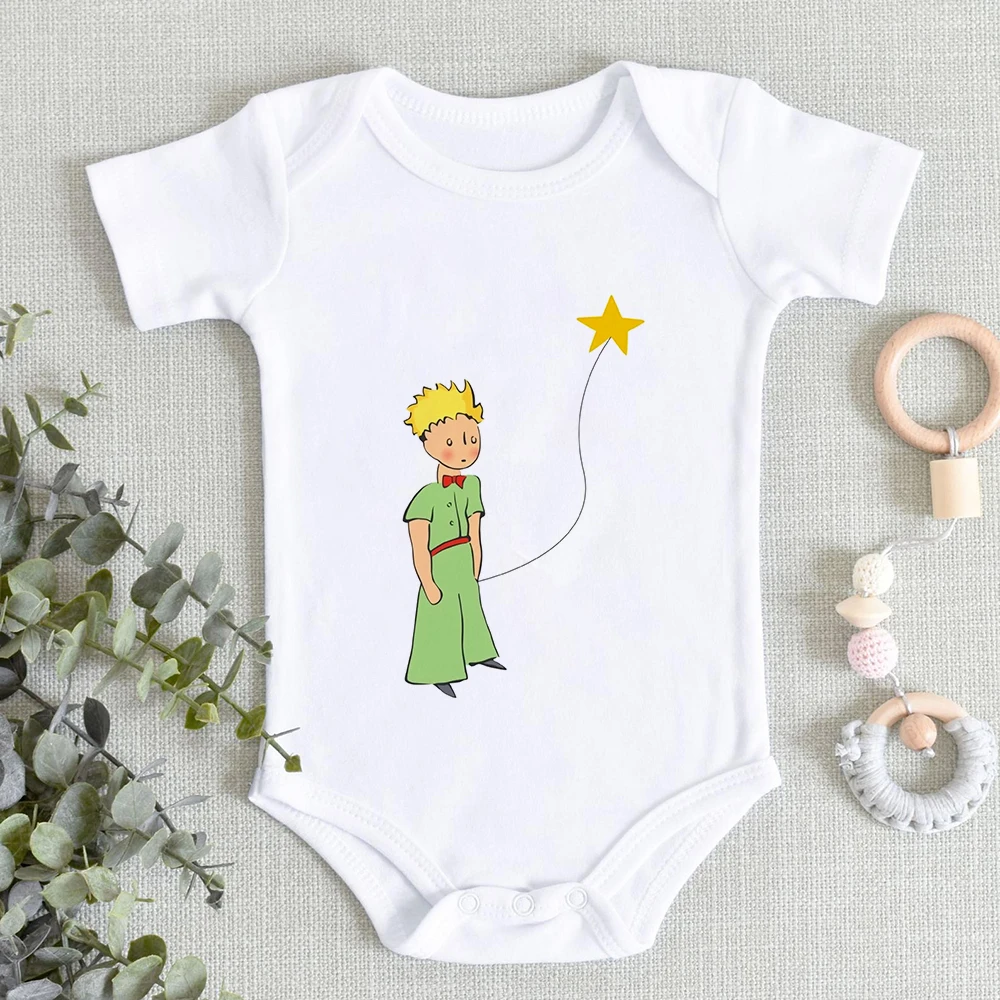 2022 Vetement Bebe Garcon French Fashion Little Prince Print Aesthetic Cute Baby Girl Clothes Cartoon Enfant Fille Baby Rompers