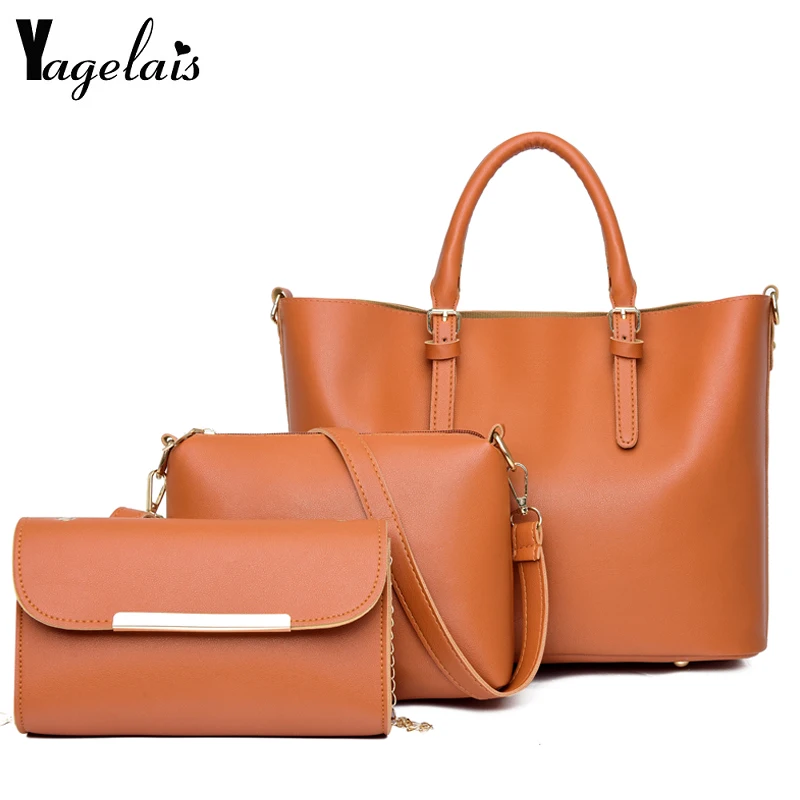 3 Pcs Women Handbag Set Messenger Bags Ladies Fashion High Quality Shoulder Bag Lady Leather Famous Brands Casual Female