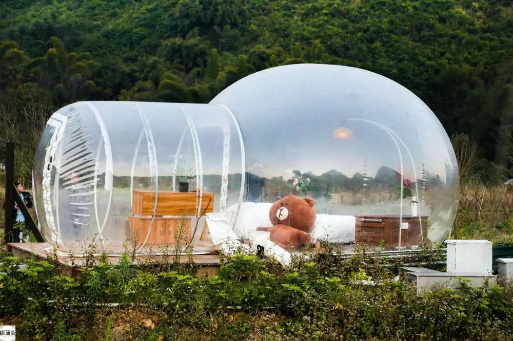 Clear Bubble Tent Rainproof inflatable transparent bubble house star house tent Air Dome Tent outdoor Camping hotel Backyard