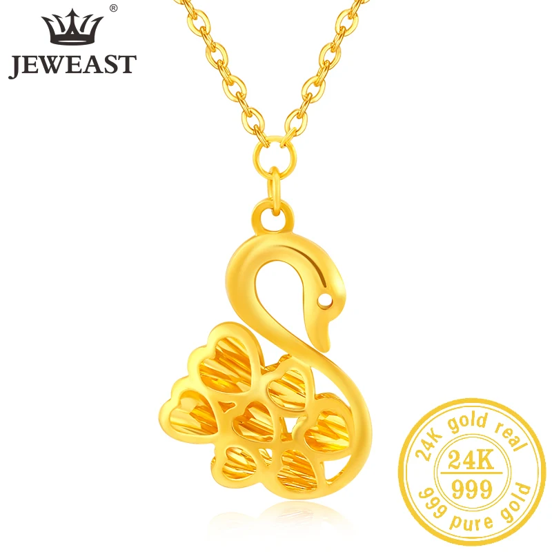 

JLZB 24K Pure Gold Necklace Real AU 999 Solid Gold Chain Beautiful Upscale Trendy Classic Party Fine Jewelry Hot Sell New 2023