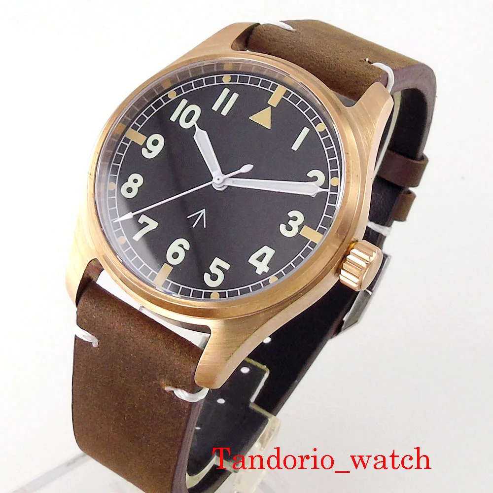 Tandorio Japan NH35A PT5000 Massiv Bronze 200m Wasserdicht 39mm Automatik Herrenuhr Saphirglas C3 Leuchtmarkierungen