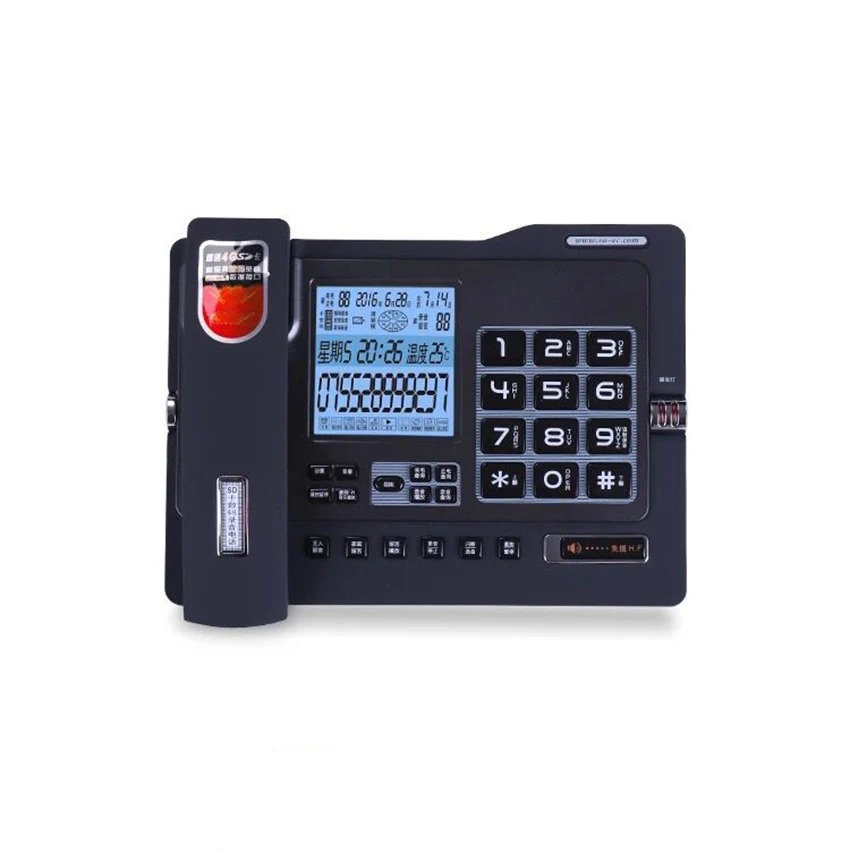 Multifunction Corded Landline Telephone Phone with Call Recording, Backlit, Message Leaving, 4G/32G Card, Password Protection