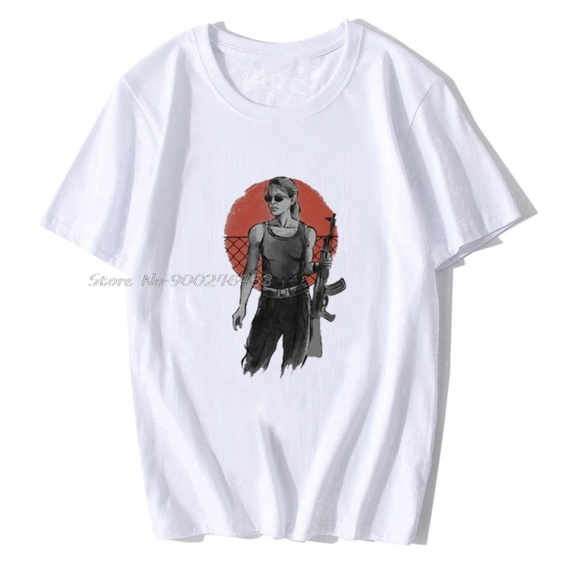 Printed Camiseta Terminator Sarah Connor Men's T-Shirt Masculina Women Camiseta Tshirt Cotton Tees Tops Harajuku