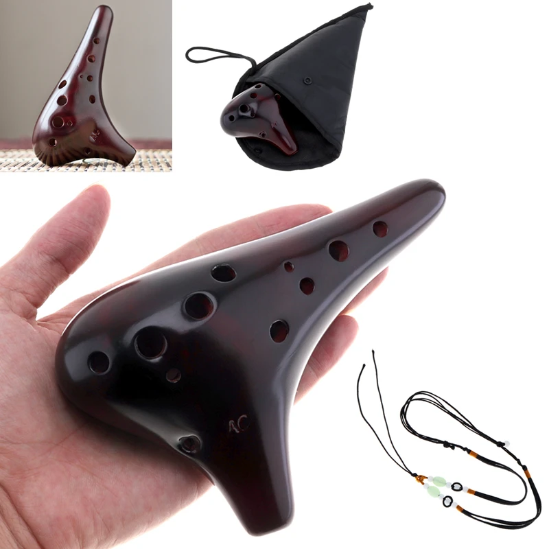 

12 Hole Alto Tone C Key Ocarina Flute Ceramic Legend of Ocarina Professional Musical Instrument Smoked Fluta Ocarina