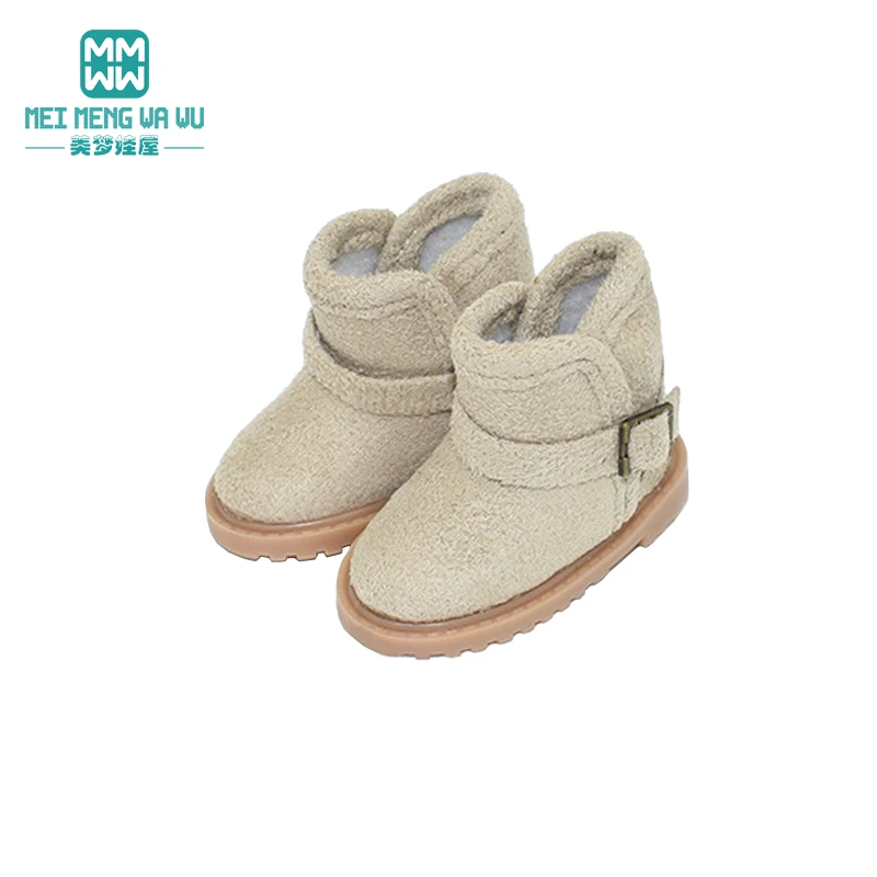 5.6cm Toys Doll Shoes for EXO 1/6 BJD YOSD Doll Accessories Fashion Snow Boots Khaki Black Pink
