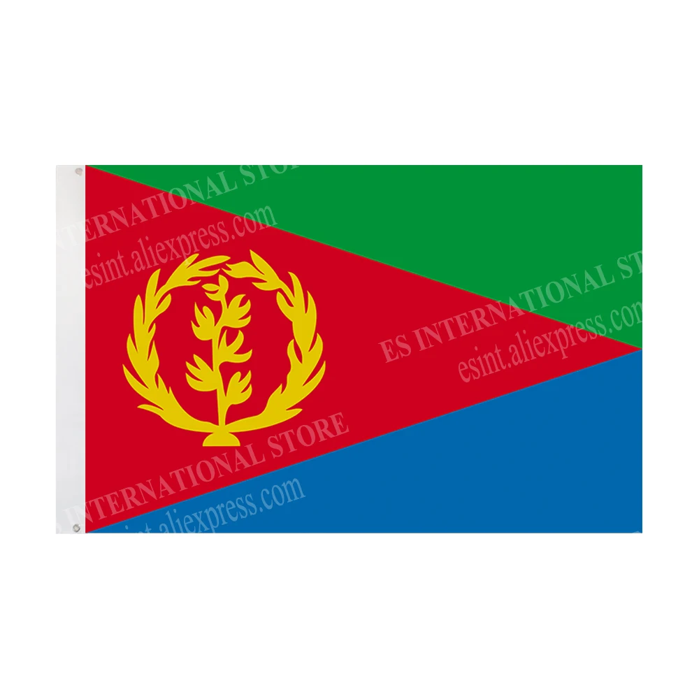 Eritrea Flag National Graphic Custom Printed Hanging Banner Design Outdoor Sport Polyester Shaft Cover Grommets 3X5FT 90X150CM