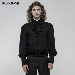 Punk Rave Gothic Gorgeous Long Sleeve Men's Gothic Wedding Men's Shirt Goth Cosplay Shirt Top WY1246