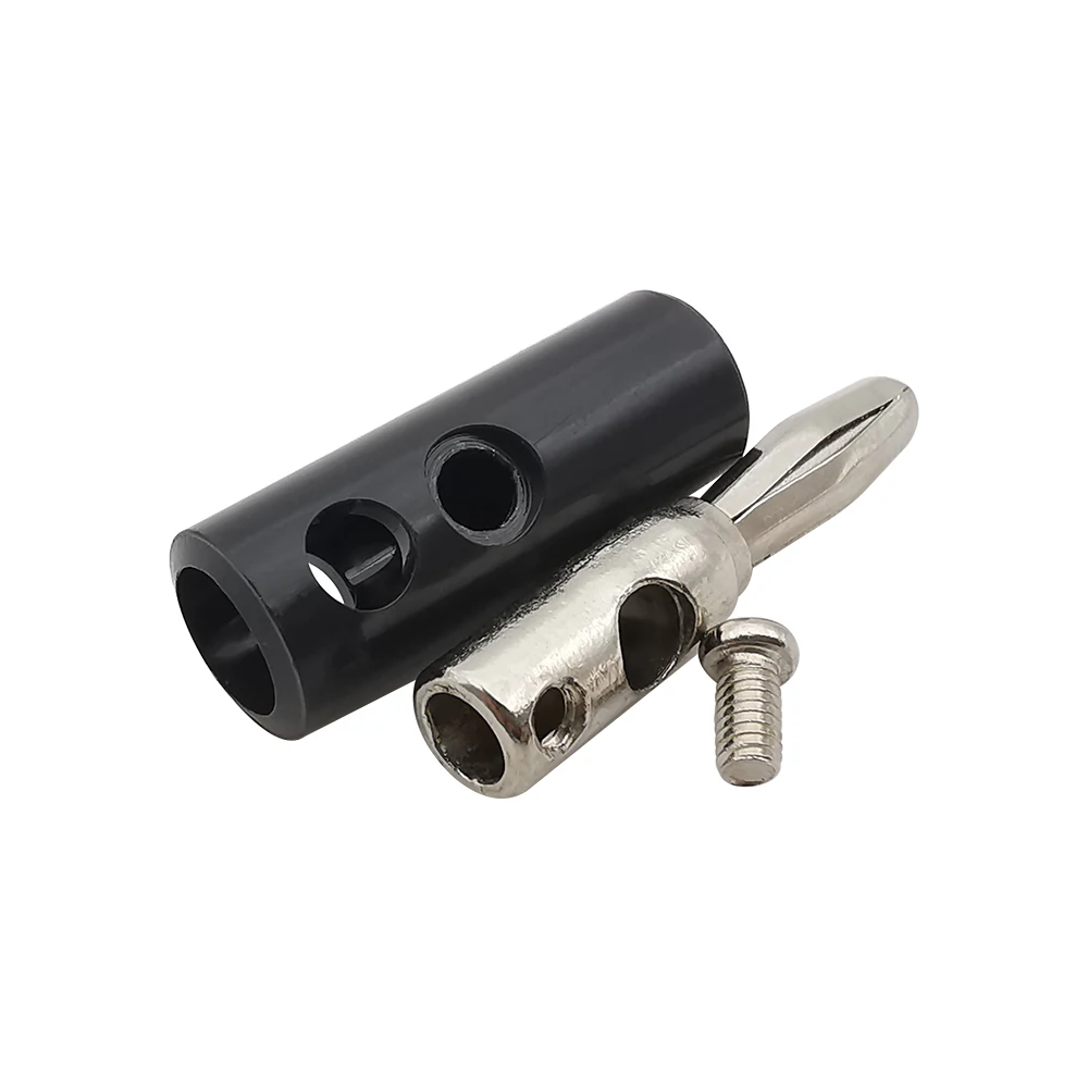5Pairs 4mm Banana Plug Screw Type Banana Plug Male Connectors Audio Speaker Wire Cable Connector Red & Black