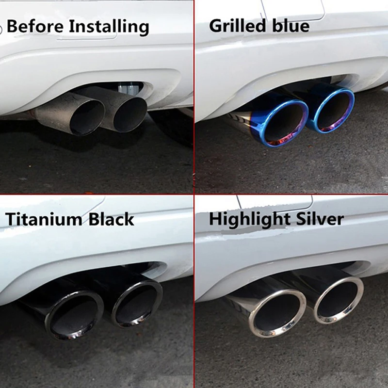 Gaya mobil knalpot baja tahan karat ujung pipa Aksesori otomatis untuk VW Volkswagen Jetta MK6 1.4T Golf 6 Golf 7 MK7 1.4T