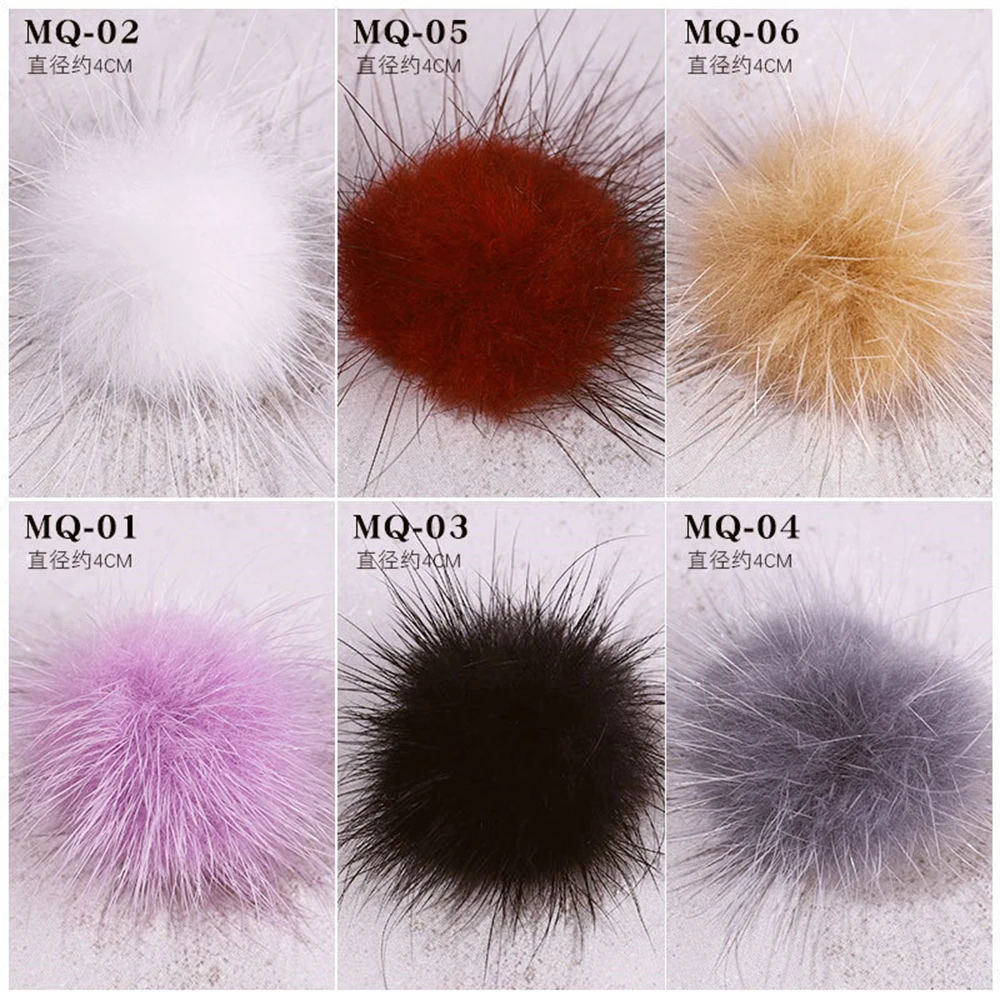 1pc New Magnetic Fur Ball Removable Cute Nail Pom Fluffy Plush Ball 3D Detachable Soft Pom