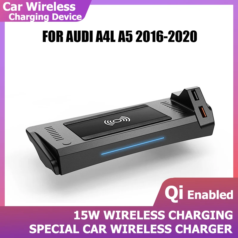 

Car wireless charging 15W For Audi A4L A5 S5 S4 2016 2017 2018 2019 2020 Fast USB Phone Wireless Charging Plate Accessories