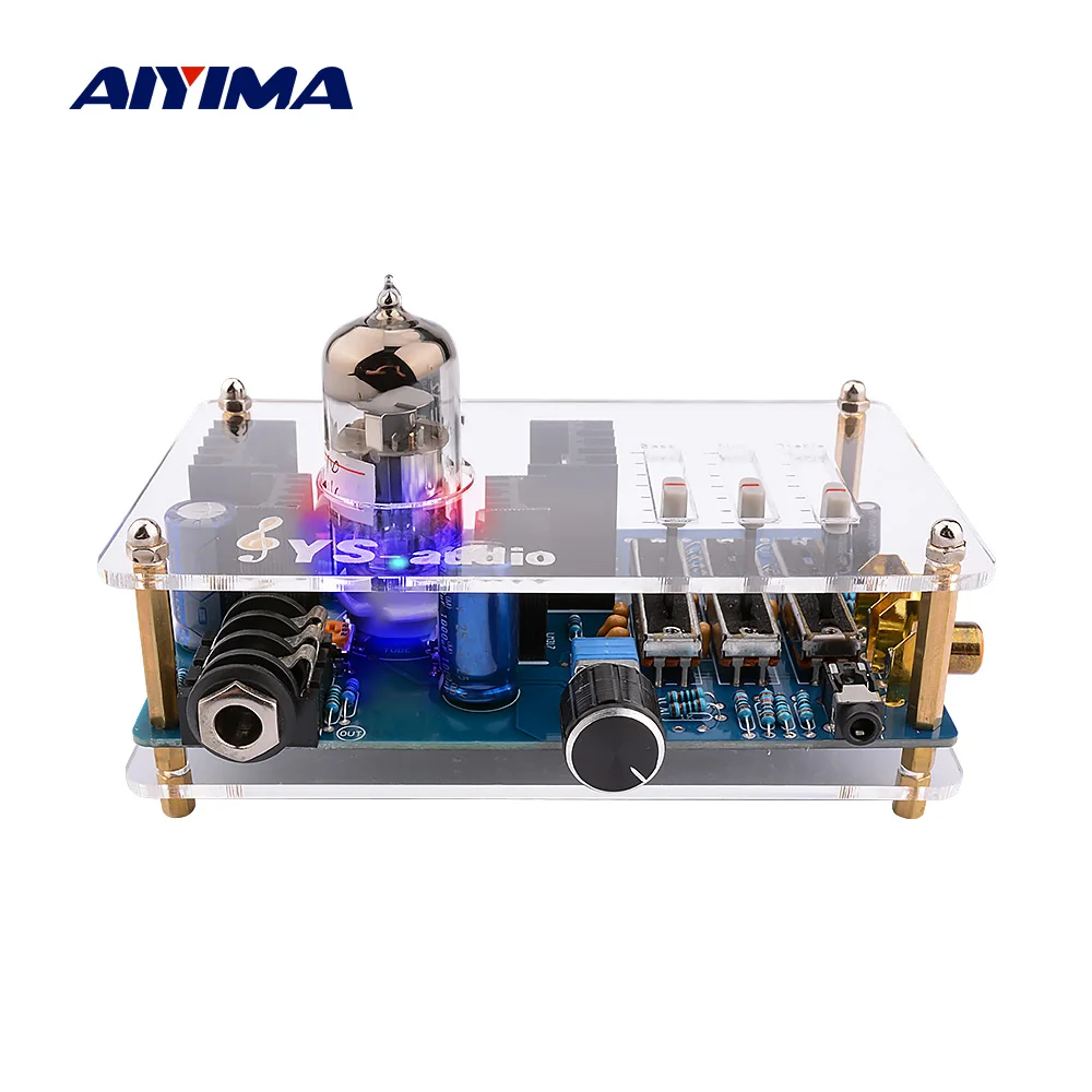 AIYIMA 3.5mm 6N11 Tube Headphone Amplifier Audio Stereo Class A Mini Pre Amp Headphones Preamp With Tone Control Board