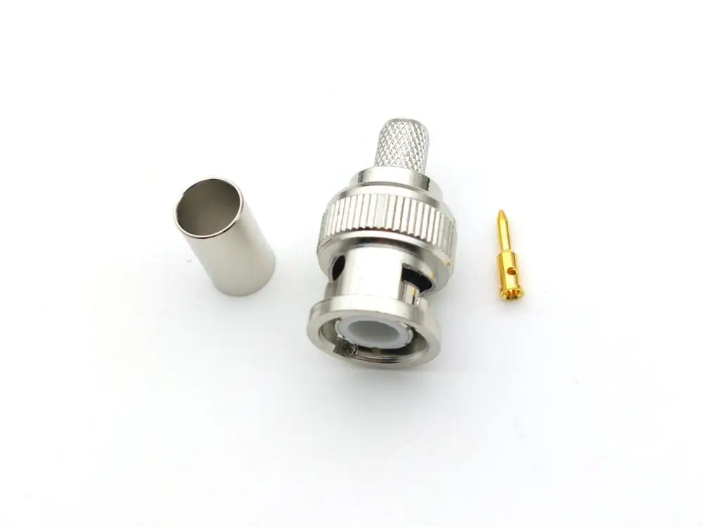 copper BNC Male Plug RF Coax Connector Socket Crimp for RG8X RG-8X LMR240 RF Coaxial