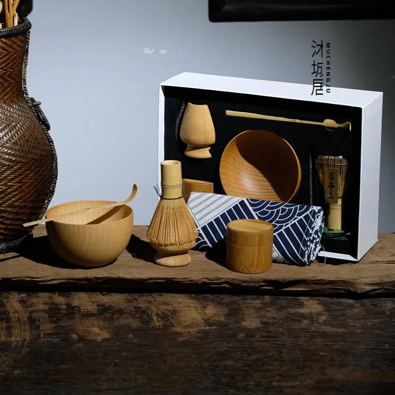 6pcs/set Pure ecological bamboo and wood Matcha set Tea set is a good gift Matcha tea set