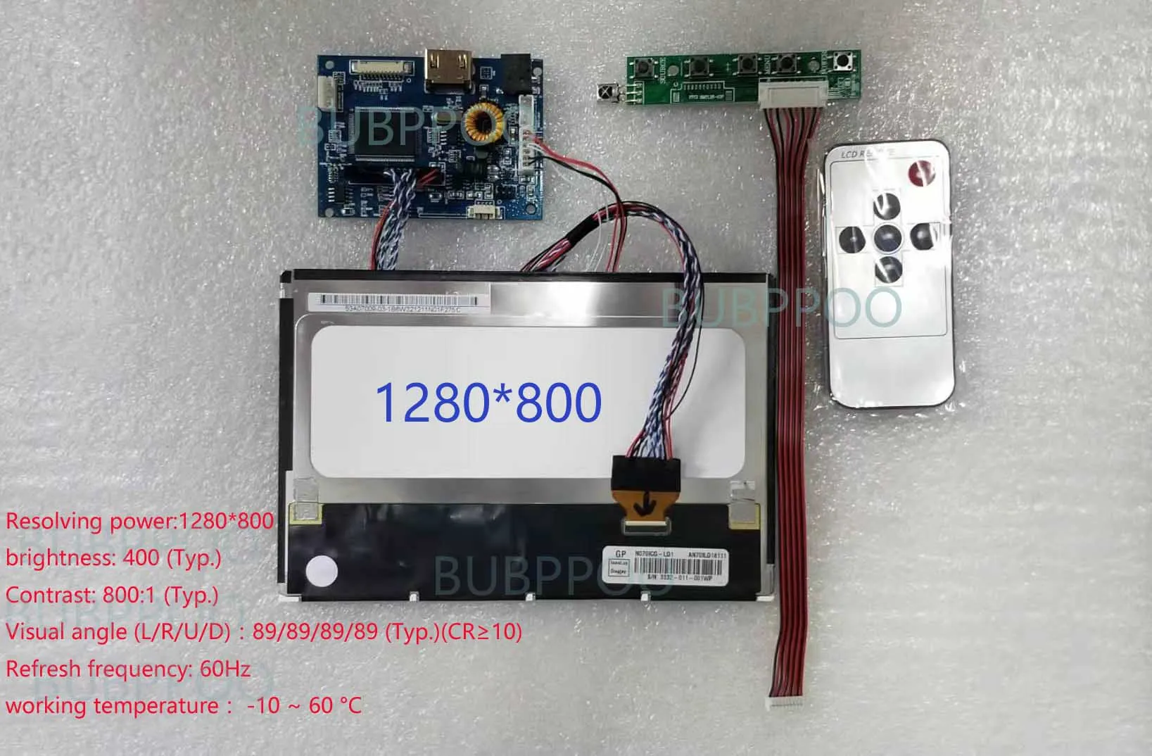 1280*800 7 Inch Lcd Hdmi Touchscreen H070ICG-LD1 N070icg-ld1 Lcd Panel Driver