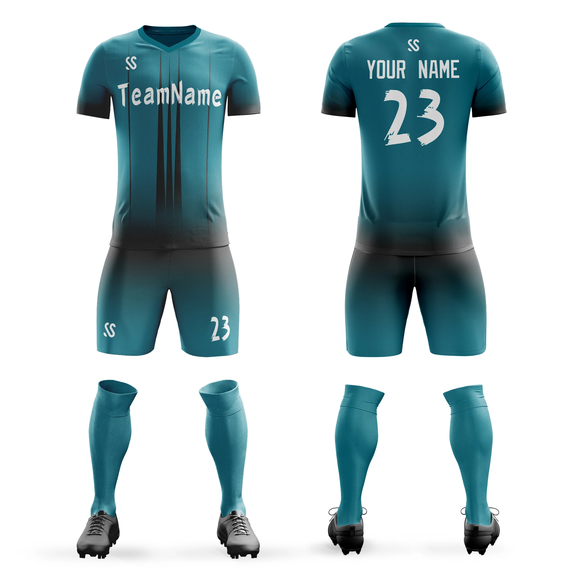 Custom Mannen Voetbal Jersey Sets College League Voetbal Team Jersey Gepersonaliseerde Afdrukken Team Naam Nummer Hoge Kwaliteit Ademend