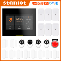 Staniot Tuya Smart Home Alarm System 22 Kits Wireless Wifi GSM&4G Touch Burglar Security System 433Mhz Support IOS and Android