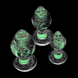 28-40mm Luminous Butt Plug Glass Anal Beads For Women Dildos Female Masturbator Sex Toys Adult Men Couple Games Erotic Products