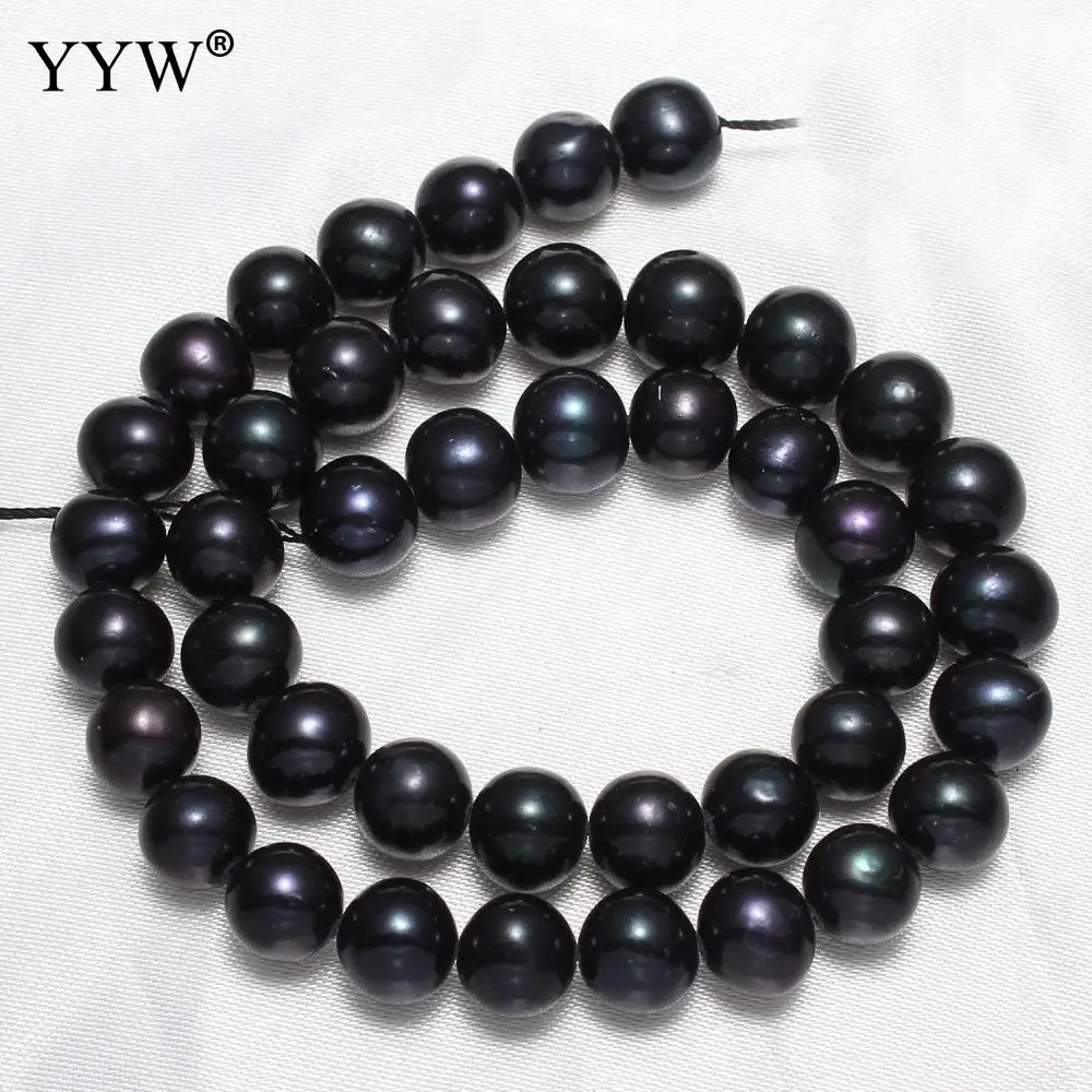 Clearance Cultured Round Freshwater Pearl Beads black 9-10mm Approx 0.8mm Sold Per Jewelry Making DIY Necklace Bracelet Gift