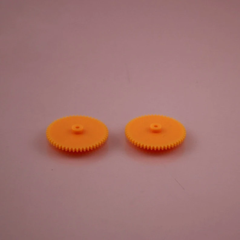 Soft orange-red soft rubber single-layer gears, gears, easy-to-install version, toy accessories, tightly fitted with 2mm shafts