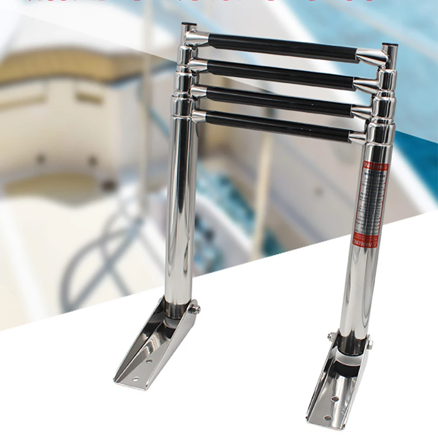 

3 Steps Boat Stainless Steel 304 Telescoping Folding Ladder Deck Outboard Swim Platform Boat Marine Yacht Accessories Tools