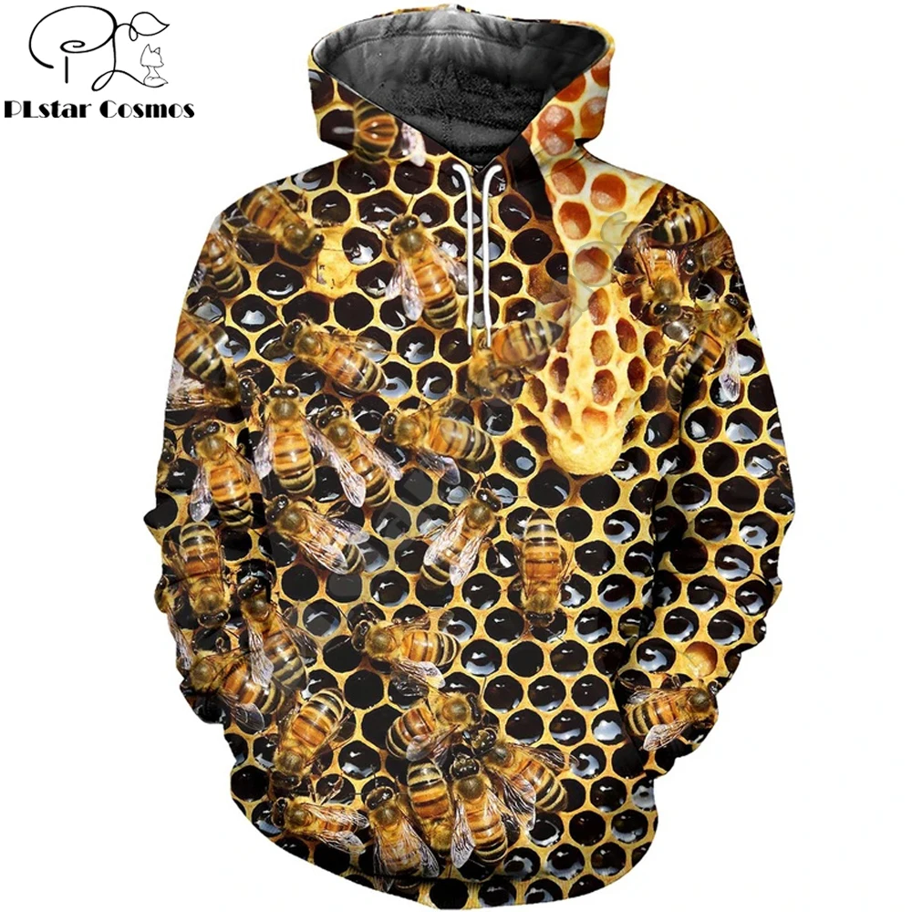 

3D Printed Bee Keeper Hoodie and Sweatshirt Pure Raw Honey Harajuku Fashion Men hoodies Unisex Casual Jacket pullover DW0009