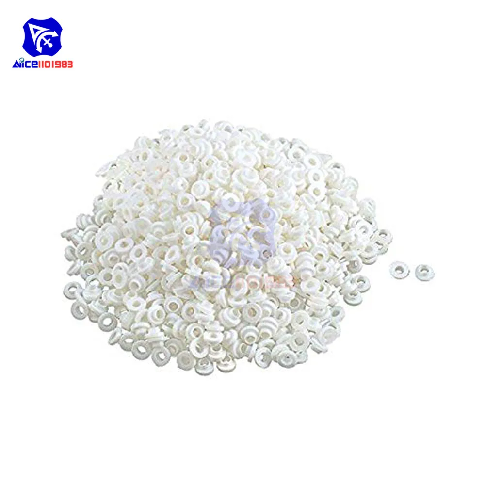 diymore 1000PCS/Lot TO-220 TO220 220 Insulation Tablets Circle M3 Transistor Pads Bushing Plastic Insulation Washer
