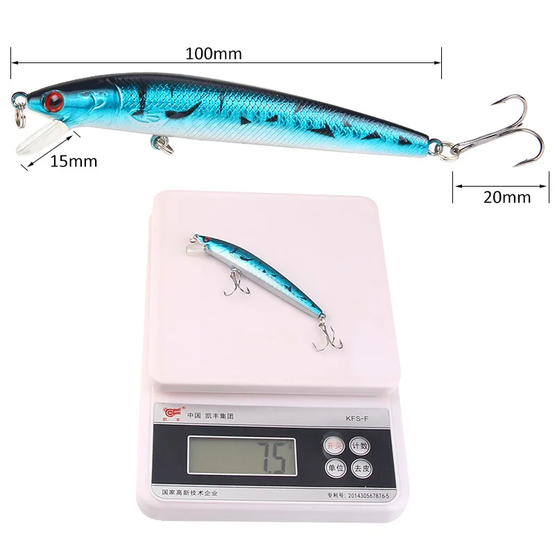 Señuelo de pesca duro de 10cm y 7g, cebo Artificial para pececillos y carpas, 1 unidad