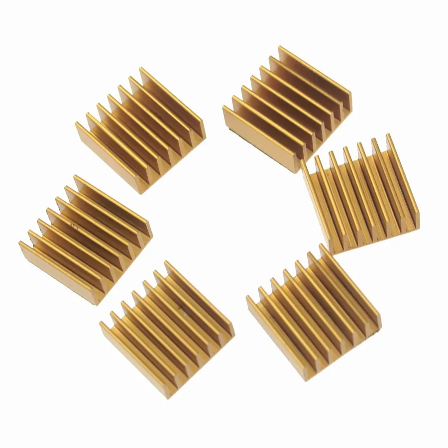 Gdstime-disipador de calor de aluminio para radiador de ordenador, 20 unidades, 14x14x6mm, con cinta conductora térmica de 40mm y 4cm