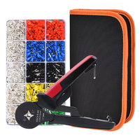 Crimping Plier Kit,AWG28-10 Mini HSC8 6-4 Wire Crimper Tool Set with 1640PCS Wire Terminals Crimping Connectors Wire End Ferrule