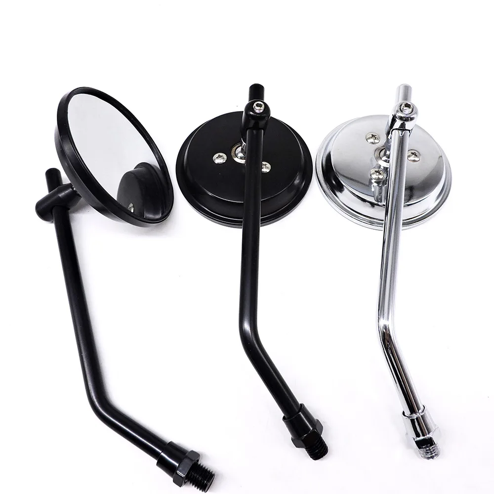 Universal motorcycle mirrors chrome round mirror motorcycle long stem for Harley ktm kawasaki yamaha suzuki Ducati Honda Aprilia