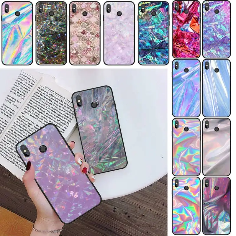 Glitter Iridescent Holographic Phone Case For Xiaomi Redmi 4X 5Plus 6A 7 7A 8 8A Redmi Note 4 5 7 8 9 Note 8T 8Pro 9Pro