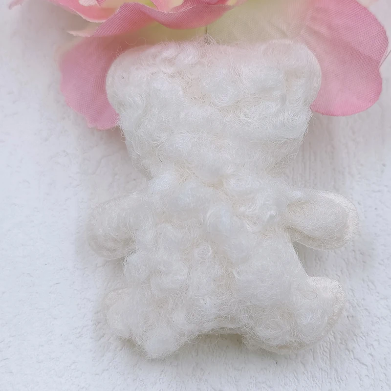 40 sztuk 5*5.5cm Furry Bear wyściełana aplikacja dla DIY nakrycia głowy rzemiosło łatki ozdoba dekoracyjna odzież akcesoria