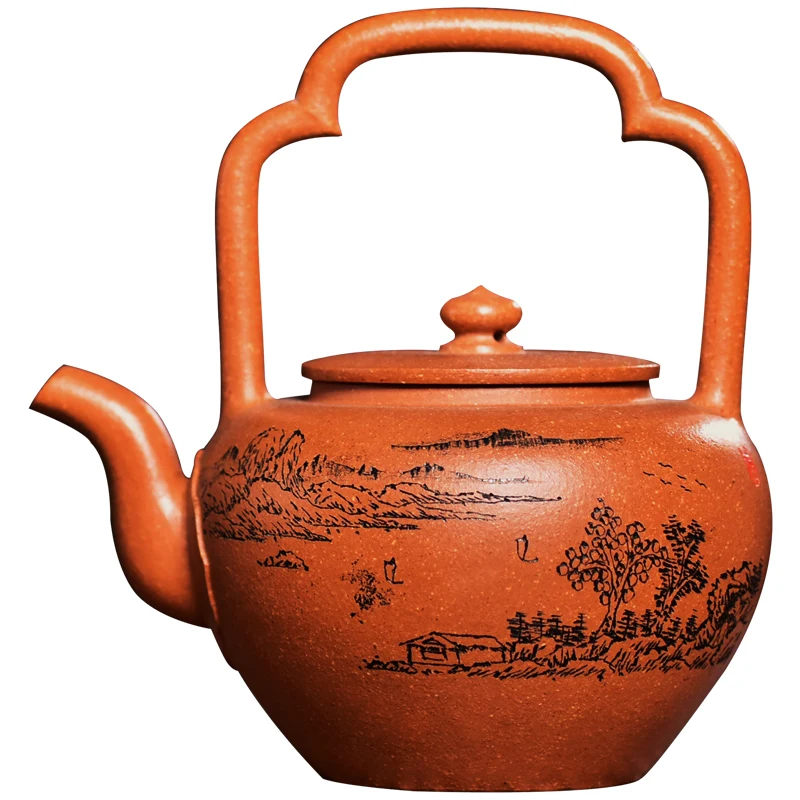 |ceramic tea-pot craftsmen pot of domestic famous mention wall down slope mud lettering landscape collection product