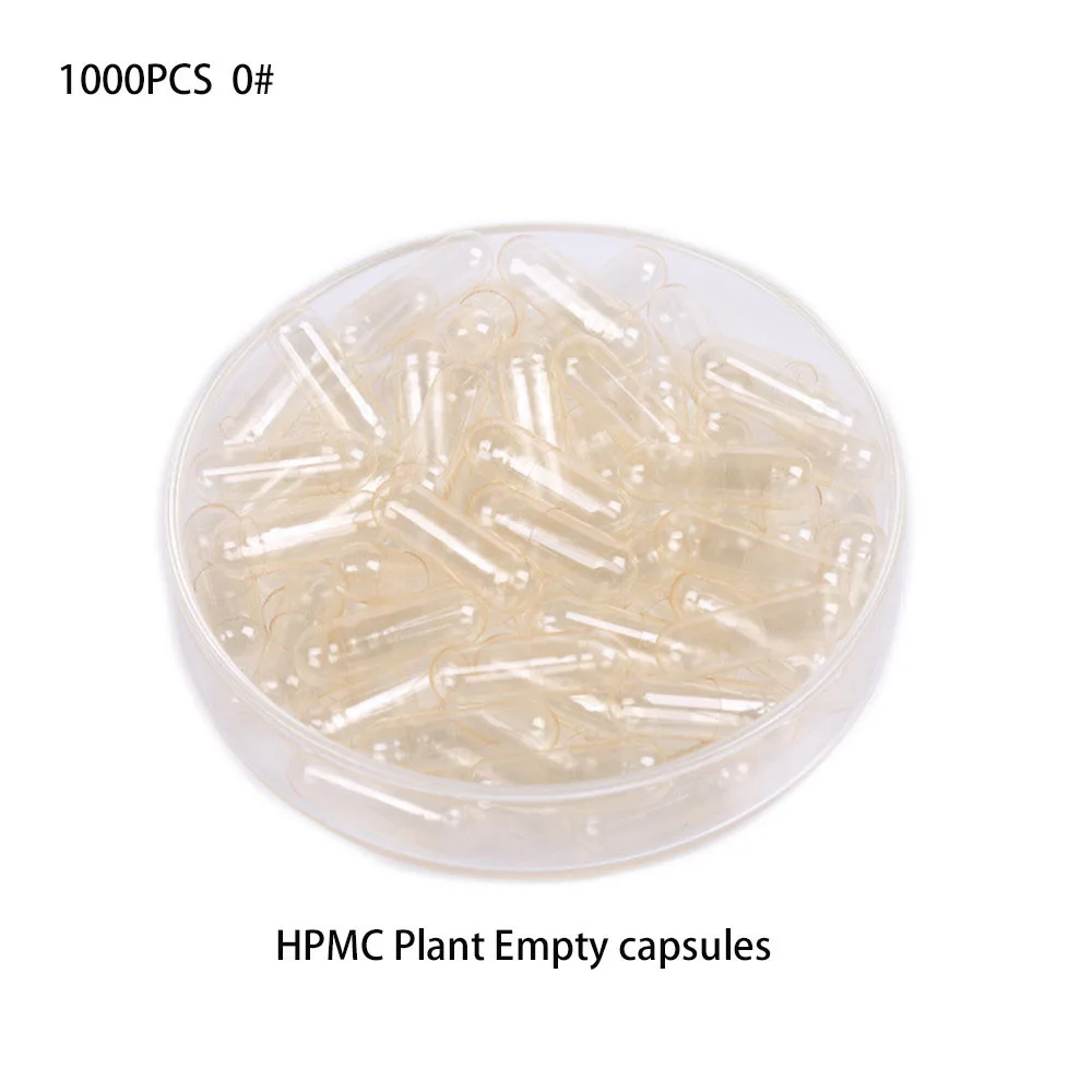 1000PCS Size 0#  Cellulose Clear HPMC Plant Empty Capsules,  Pill Case, Vegetarian Capsules Joined Capsule