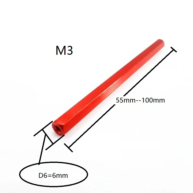 10 قطعة M3x15-100mm D6 الخارجي سداسية الألومنيوم العمود ربط عمود الألومنيوم أنبوب فاصل قضيب ل RC طائرة نموذجية قطع الغيار