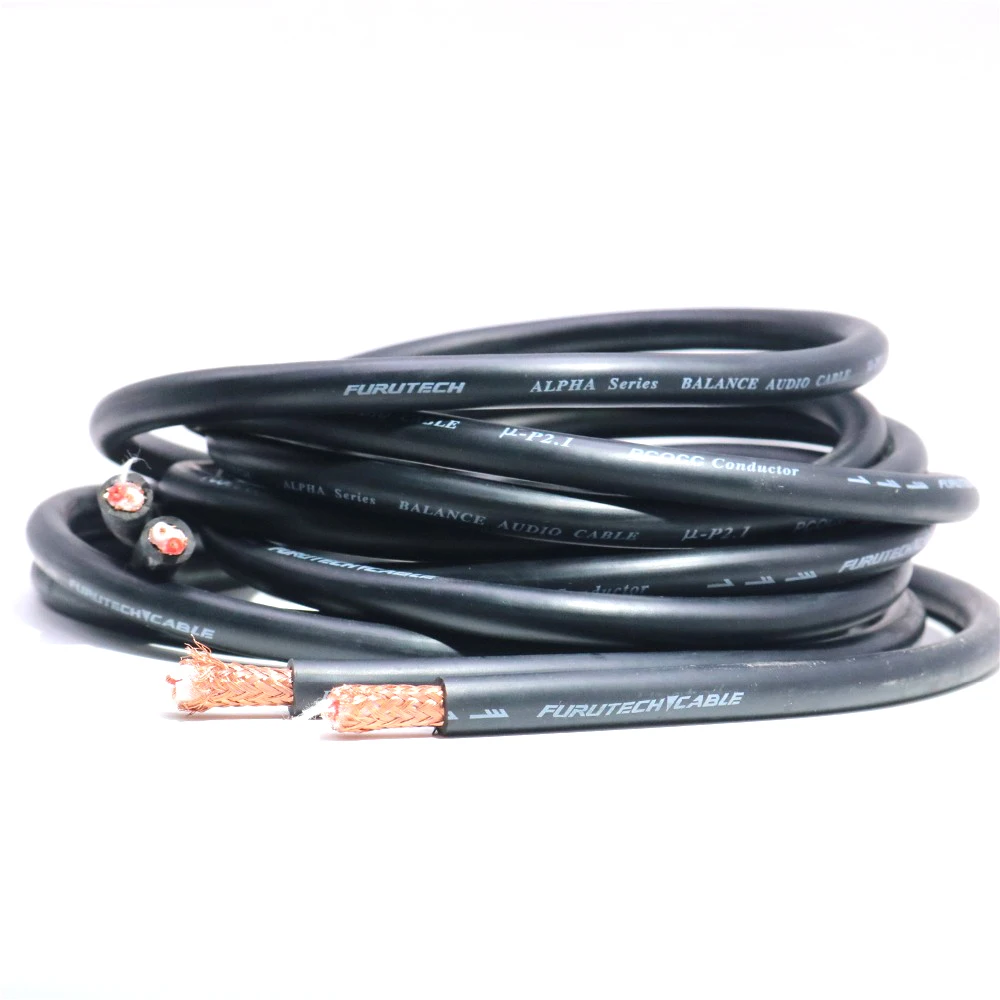 Hi-End HIFI Audio 8mm ALPHA Series μ-P2.1 PCOCC Conductor Balance  Wire Cord Line Cables